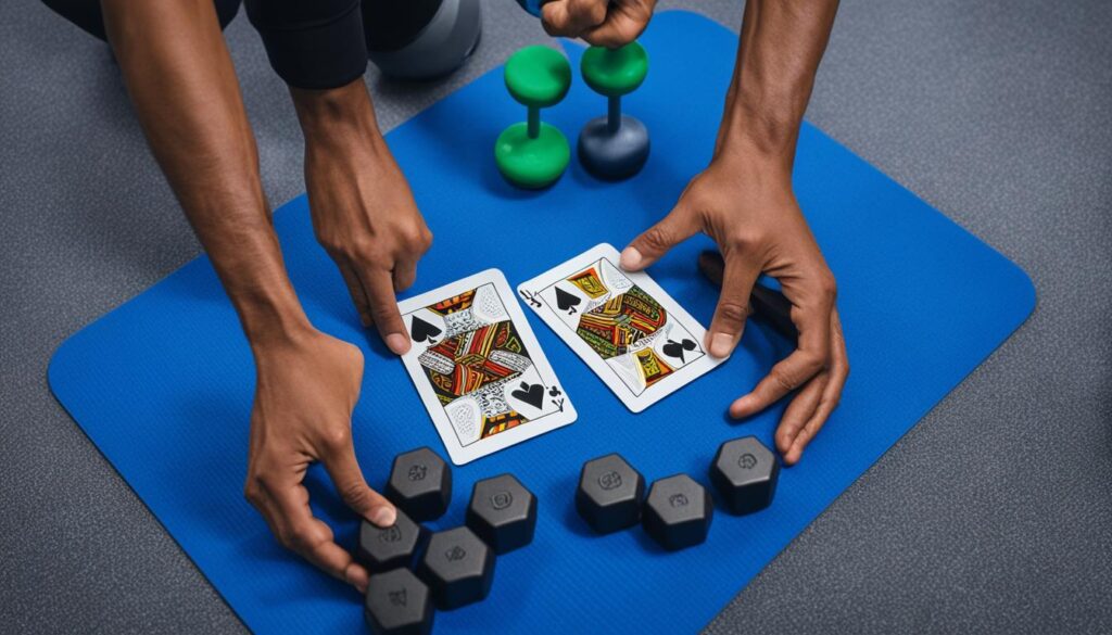 cardiovascular exercise with playing cards